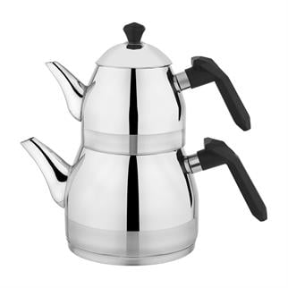 Schafer Luz Orta Boy Çelik Çaydanlık Takımı 3 Parça Siyah