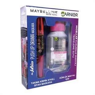 Maybelline Falsies Push Up Drama Yoğun Siyah Maskara + Garnier Micellar Water 100 ml