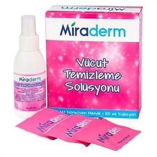 Miraderm Vücut Temizleme Losyonu 20 Yaprak + 100 ml Solüsyon