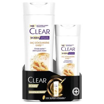 Clear Women Saç Bakım Şampuanı Saç Dökülmesine Karşı 350 ml +180 ml