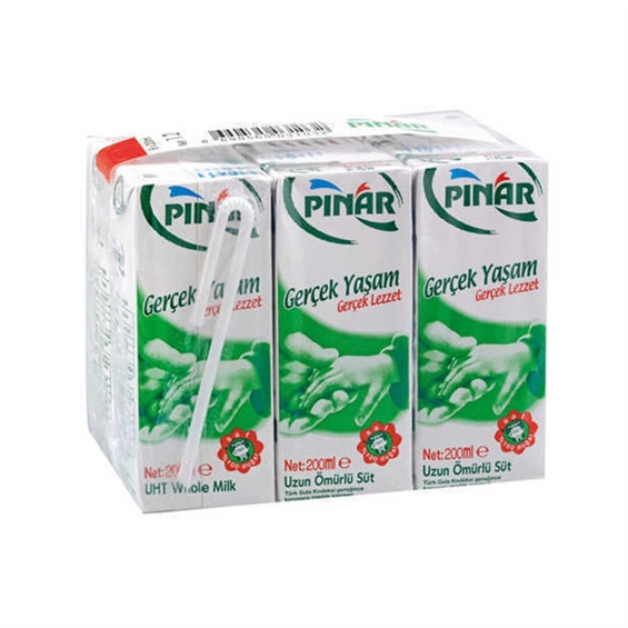 Pınar Tam Yağlı Süt 200 ml 6'lı