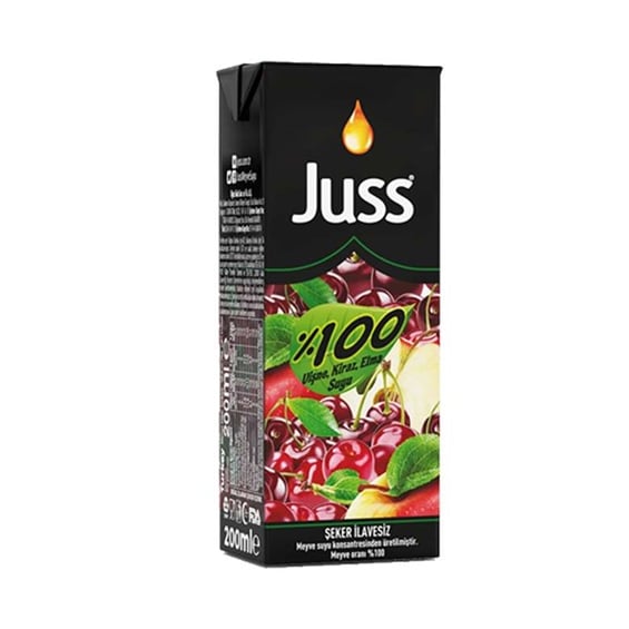 Juss %100 Meyve Suyu Elma Vişne 200 ml
