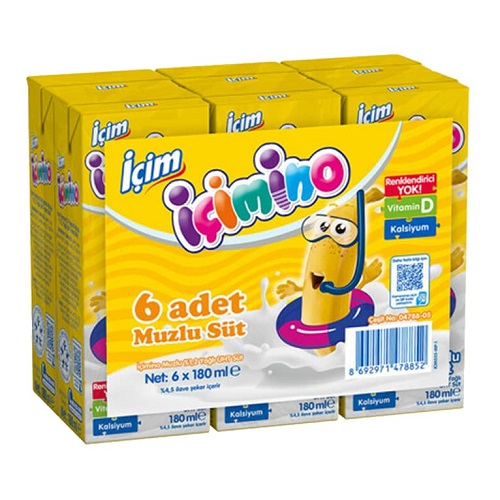 İçim İçimino Muz Aromalı Süt 180 ml 6'lı