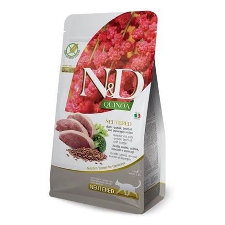 N&D Quinoa Ördek Brokoli Kuşkonmaz Kısır Kedi Maması 1.5 Kg