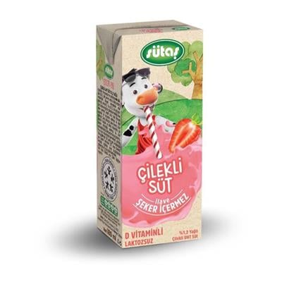 SÜTAS SEKER ILAVESIZ SÜT 180ml ÇILEK
