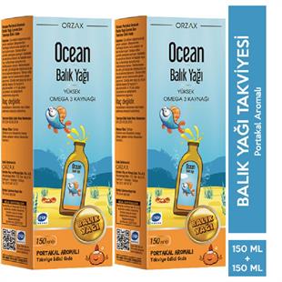 Ocean Omega 3 Portakal Aromalı Balık Yağı 150 ml - 2 Adet