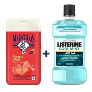 Listerine Cool Mint Ağız Bakım Suyu 250 ml + Le Petit Marseillais Duş Jeli Akdeniz Çileği 250 ml
