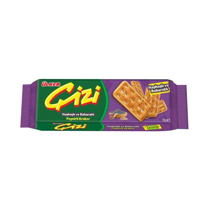 Ülker Çizi Kraker Bisküvi Haşhaşlı ve Baharatlı 70 Gr