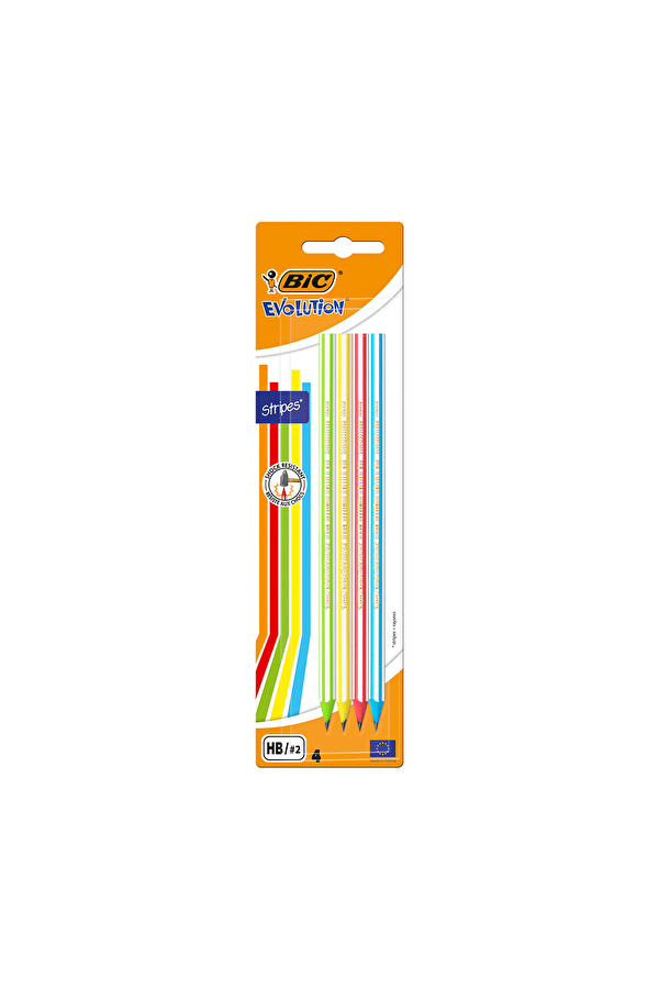 BIC Evolution Stripes Kurşun Kalem 4'lü Blister
