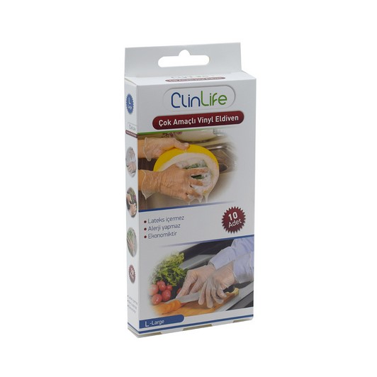 Clin Life Çok Amaçlı Eldiven Büyük Boy 10'lu