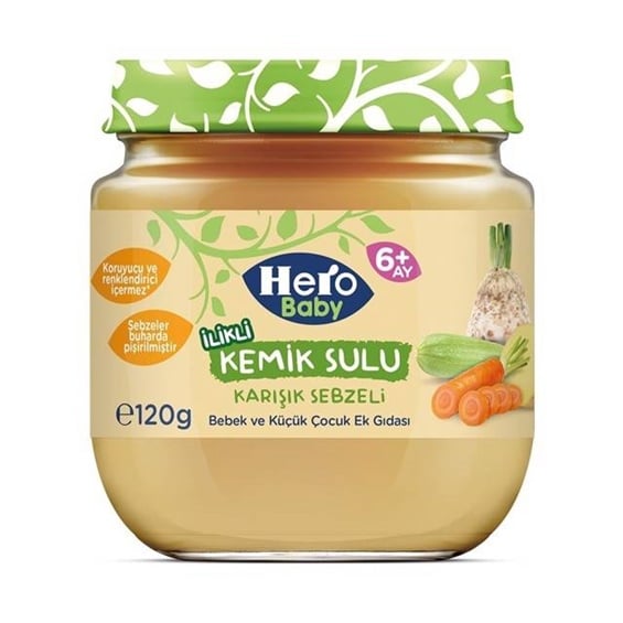 Hero Baby İlikli Kemik Sulu Karışık Sebzeli Ek Gıda 120 gr