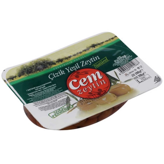 Cem Doğal Çizik Yeşil Zeytin 200 gr (291-320)
