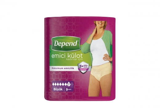 Depend Emici Külot Büyük Boy Kadınlar İçin 9 Adet