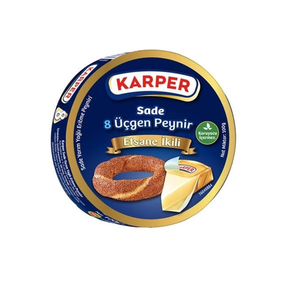 Karper Üçgen Peynir 8'li Sade 100 gr