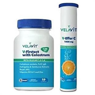 Velavit V-Firstect with Colostrum 30 Tablet + V-Effer C 1000 mg Hediyeli