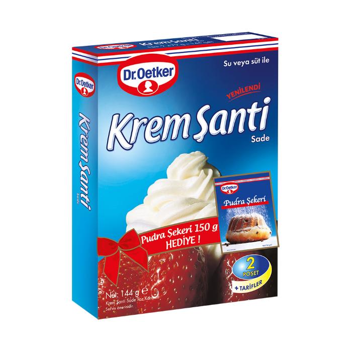 Dr.Oetker Krem Şanti 144 Gr + Dr.Oetker Pudra Şekeri 150 Gr Hediyeli