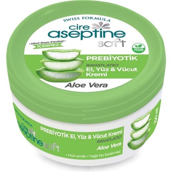 Cire Aseptine Aloe Vera Özlü Prebiyotik Krem 100 ml
