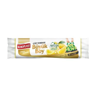 KOROPLAST ÇÖP TORB.BÜZGÜLÜ BÜYÜK SARI 15 LI LIMON