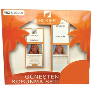 Bioder Suncare Güneş Koruyucu İkili Paket -Vücut Sütü Spf 50+ 180 Ml + Yüz Kremi Spf 50+ 50 Ml