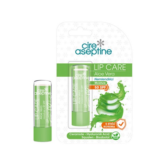 CIRE ASEPTINE Lip Care Aloe Vera 50 SPF Dudak Bakım Kremi 4,5 G