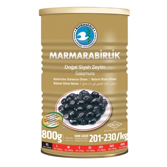 Marmarabirlik Mega Siyah Zeytin Teneke 800 gr