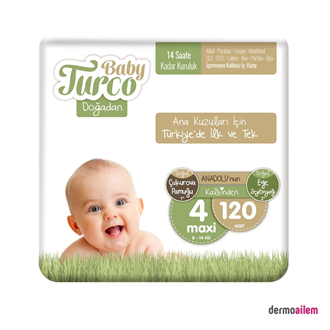 Baby Turco Doğadan 4 Numara 120'li Bebek Bezi