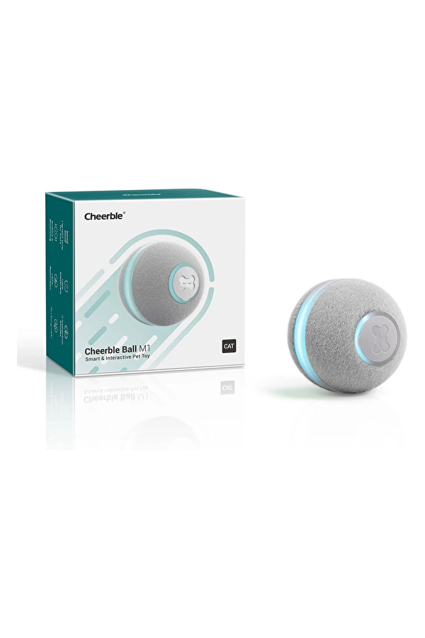 Cheerble Şarjlı Akıllı İneraktif Kedi Oyun Topu, Gri 4 cm