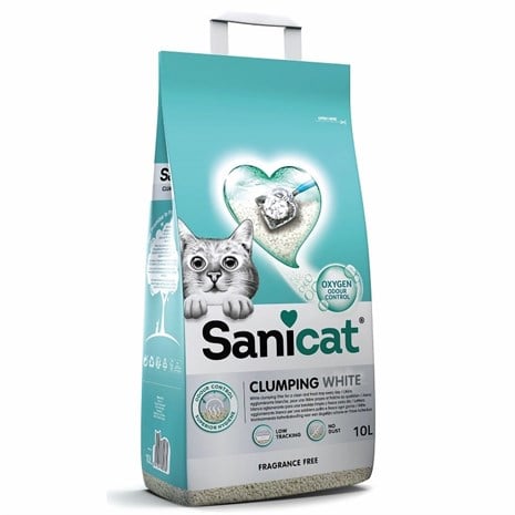 SaniCat Clumping White Topaklanan Kedi Kumu 10lt