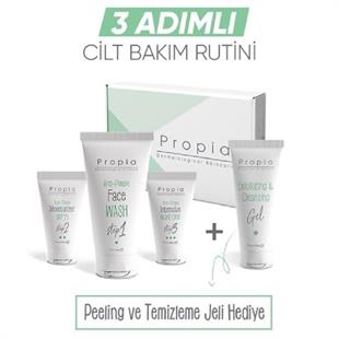Propia İlk Akne Seti - Yıkama Jeli 150 ml + Gündüz Kremi 40 ml + Gece Kremi 40 ml + Maske Hediye