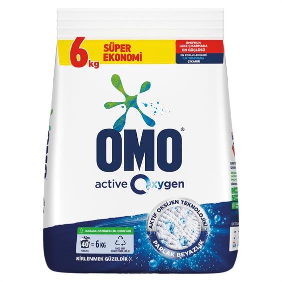 Omo Active Oxygen Toz Çamaşır Deterjanı Beyazlar İçin 6 kg
