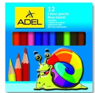 Adel Kuru Boya Kalemi Yarım Boy 12 Renk