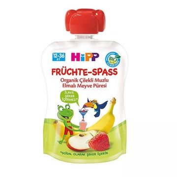 Hipp Organik Meyve Keyfi Elma&Muz&Çilek 90 Gr