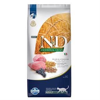 N&D Düşük Tahıllı Kuzu Etli ve Yaban Mersinli Yetişkin Kedi Maması 10 Kg