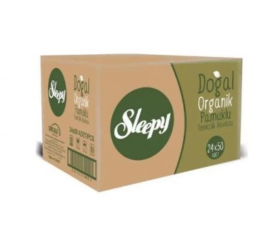 Sleepy Doğal Organik Pamuklu Temizlik Havlusu 50 Adet x 24 Adet