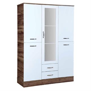 Cagiz Reyhan 5 Kapaklı 135cm Dolap / Ceviz - Beyaz