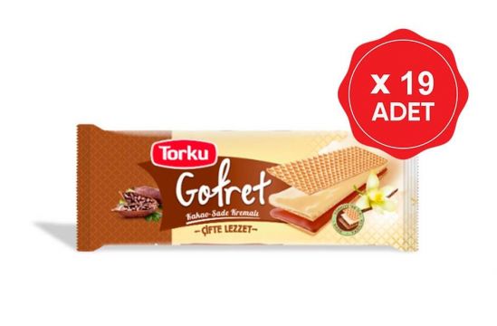 Torku Karamel ve Fındık Kremalı Gofret 142 Gr x 19 Adet
