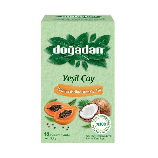 Doğadan Yeşil Çay Papatya H.Cevizli 30,6 gr