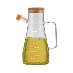 Borosilikat Bambu Kapaklı Yağlık 1 L