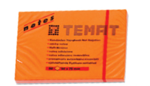Temat Yapışkanlı Not Kağıdı Fosforlu Turuncu 50x75 MM 62893