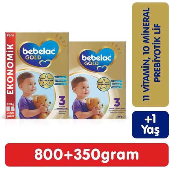 Bebelac Gold 3 Çocuk Devam Sütü 1150 gr (800 gr+350 gr)