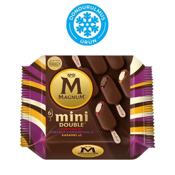 Algida Magnum Mini Double Çikolata, Karadut & Böğürtlen, Karamel 6'lı 360 ml