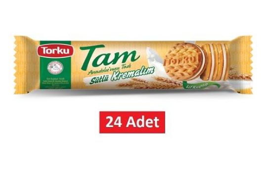 Torku Tam Buğdaylı Bisküvi Sütlü Kremalım 83 Gr x 24 Adet